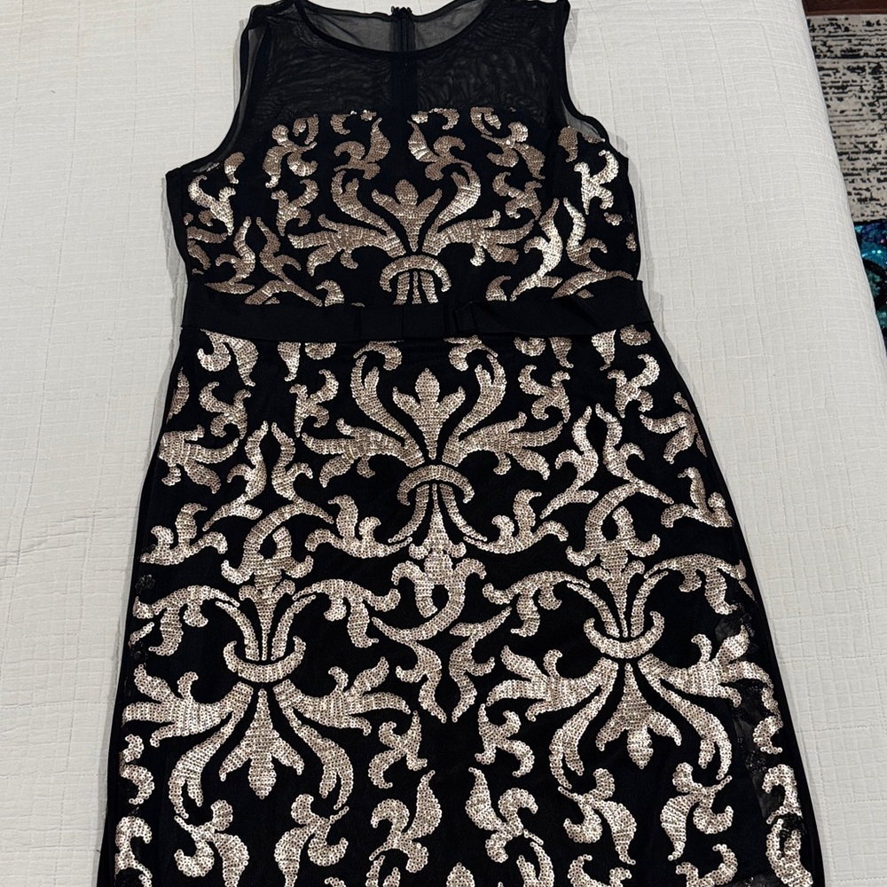 The Limited Black and Silver Midi Dress